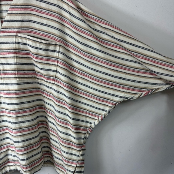 Woolrich Size Medium Striped Flannel Popover Shirt Poncho Style Dolman Sleeve - Picture 6 of 9
